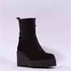 Marco Moreo Liege Front Zip Wedge Boot - Brown Suede